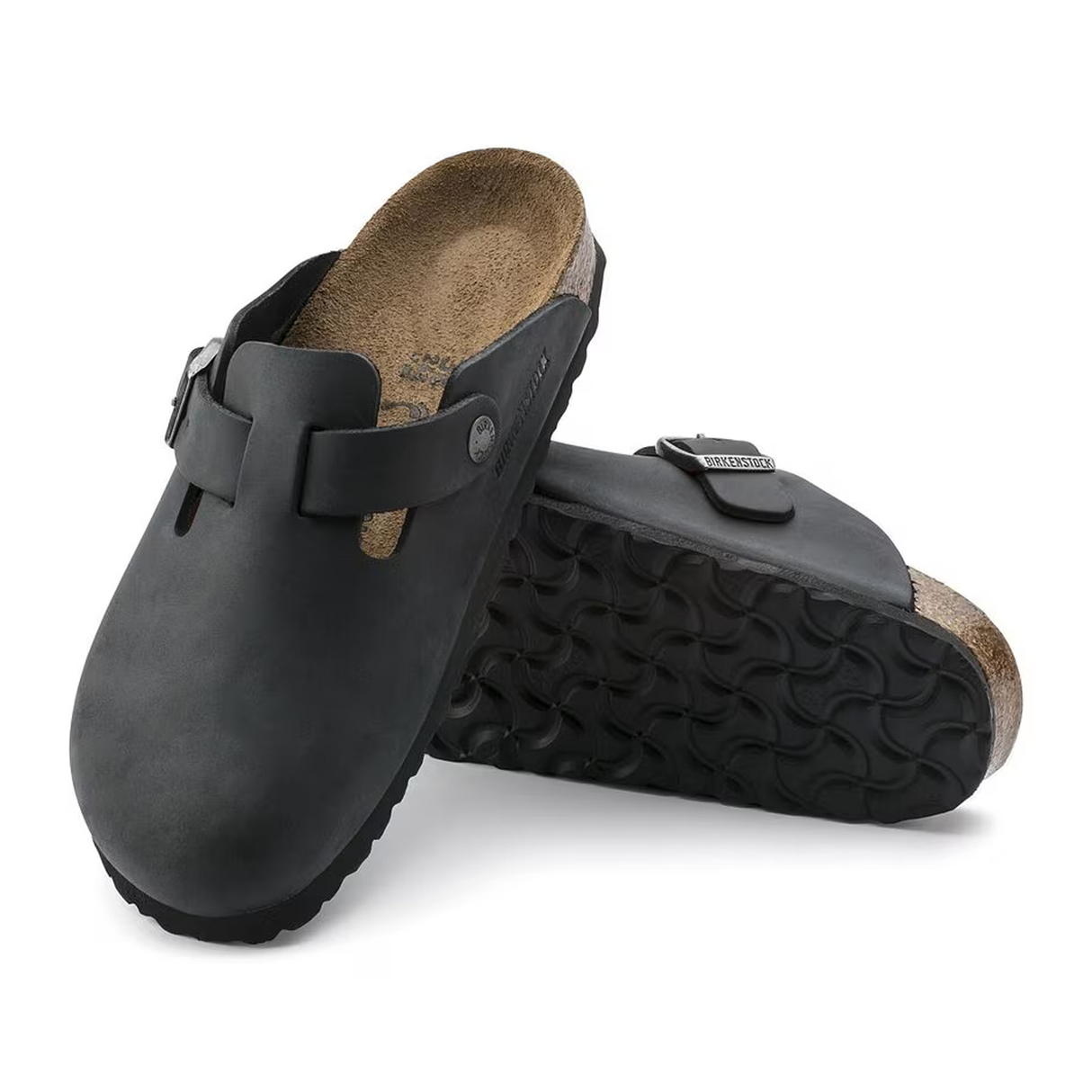 Birkenstock Boston Clog (Unisex) - Black Oiled Leather Dress-Casual - Clogs & Mules - The Heel Shoe Fitters