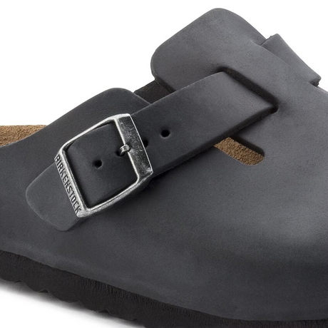 Birkenstock Boston Clog (Unisex) - Black Oiled Leather Dress-Casual - Clogs & Mules - The Heel Shoe Fitters