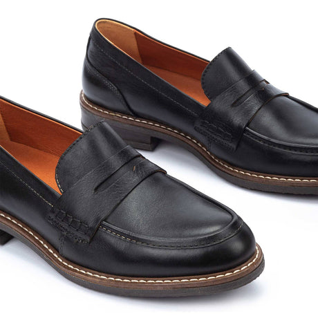 Pikolinos Aldaya W8J-3541 Slip On Loafer (Women) - Black Leather Dress-Casual - Loafers - The Heel Shoe Fitters