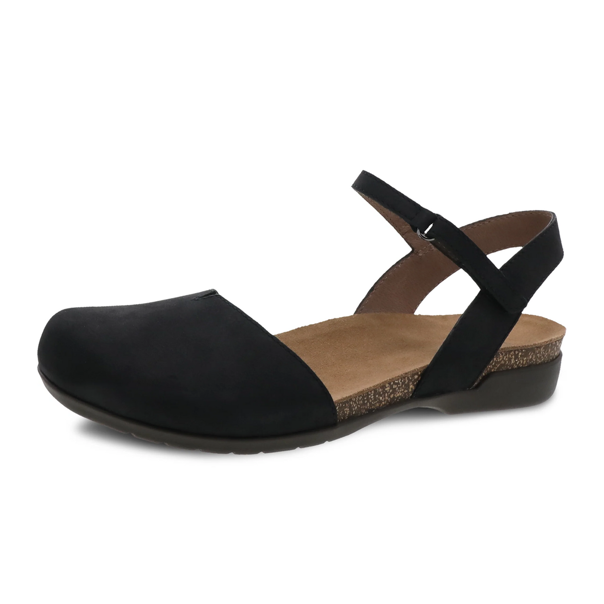 Dansko Rowan Backstrap Sandal (Women) - Black Nubuck Sandals - Backstrap - The Heel Shoe Fitters