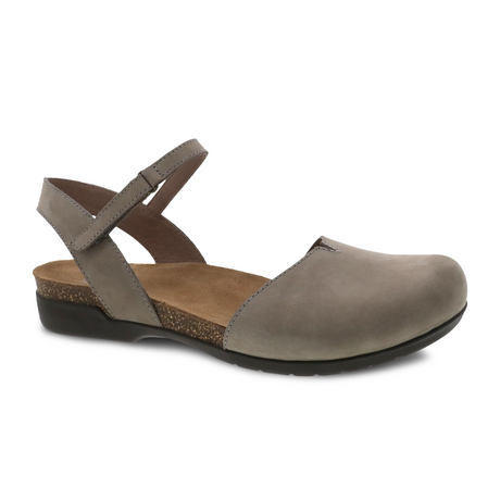 Dansko Rowan Backstrap Sandal (Women) - Taupe Milled Nubuck Dress-Casual - Mary Janes - The Heel Shoe Fitters