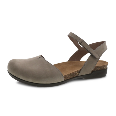 Dansko Rowan Backstrap Sandal (Women) - Taupe Milled Nubuck Dress-Casual - Mary Janes - The Heel Shoe Fitters