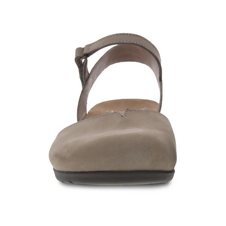 Dansko Rowan Backstrap Sandal (Women) - Taupe Milled Nubuck Dress-Casual - Mary Janes - The Heel Shoe Fitters