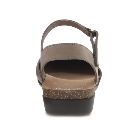 Dansko Rowan Backstrap Sandal (Women) - Taupe Milled Nubuck Dress-Casual - Mary Janes - The Heel Shoe Fitters