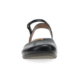 Dansko Rowan Backstrap Sandal (Women) - Black Waxy Burnished Dress-Casual - Flat - The Heel Shoe Fitters