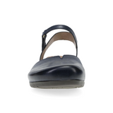 Dansko Rowan Backstrap Sandal (Women) - Navy Waxy Burnished Dress-Casual - Flat - The Heel Shoe Fitters