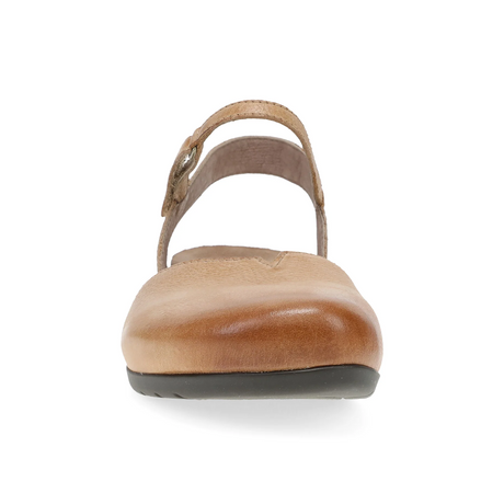 Dansko Rowan Backstrap Sandal (Women) - Honey Distressed Dress-Casual - Flat - The Heel Shoe Fitters
