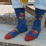 Darn Tough Blossom Lightweight Crew Sock (Women) - Oak Denim Accessories - Socks - Lifestyle - The Heel Shoe Fitters