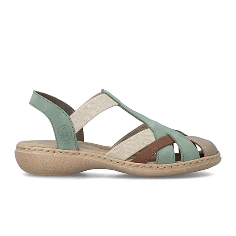 Rieker Regina 52 Backstrap Sandal (Women) - Beige/Cayenne/Mint Sandal - Backstrap - The Heel Shoe Fitters