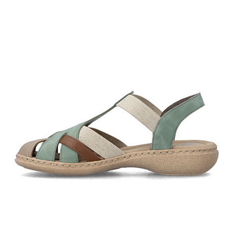Rieker Regina 52 Backstrap Sandal (Women) - Beige/Cayenne/Mint Sandal - Backstrap - The Heel Shoe Fitters