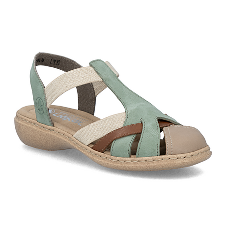 Rieker Regina 52 Backstrap Sandal (Women) - Beige/Cayenne/Mint Sandal - Backstrap - The Heel Shoe Fitters