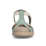 Rieker Regina 52 Backstrap Sandal (Women) - Beige/Cayenne/Mint Sandal - Backstrap - The Heel Shoe Fitters