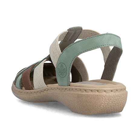 Rieker Regina 52 Backstrap Sandal (Women) - Beige/Cayenne/Mint Sandal - Backstrap - The Heel Shoe Fitters
