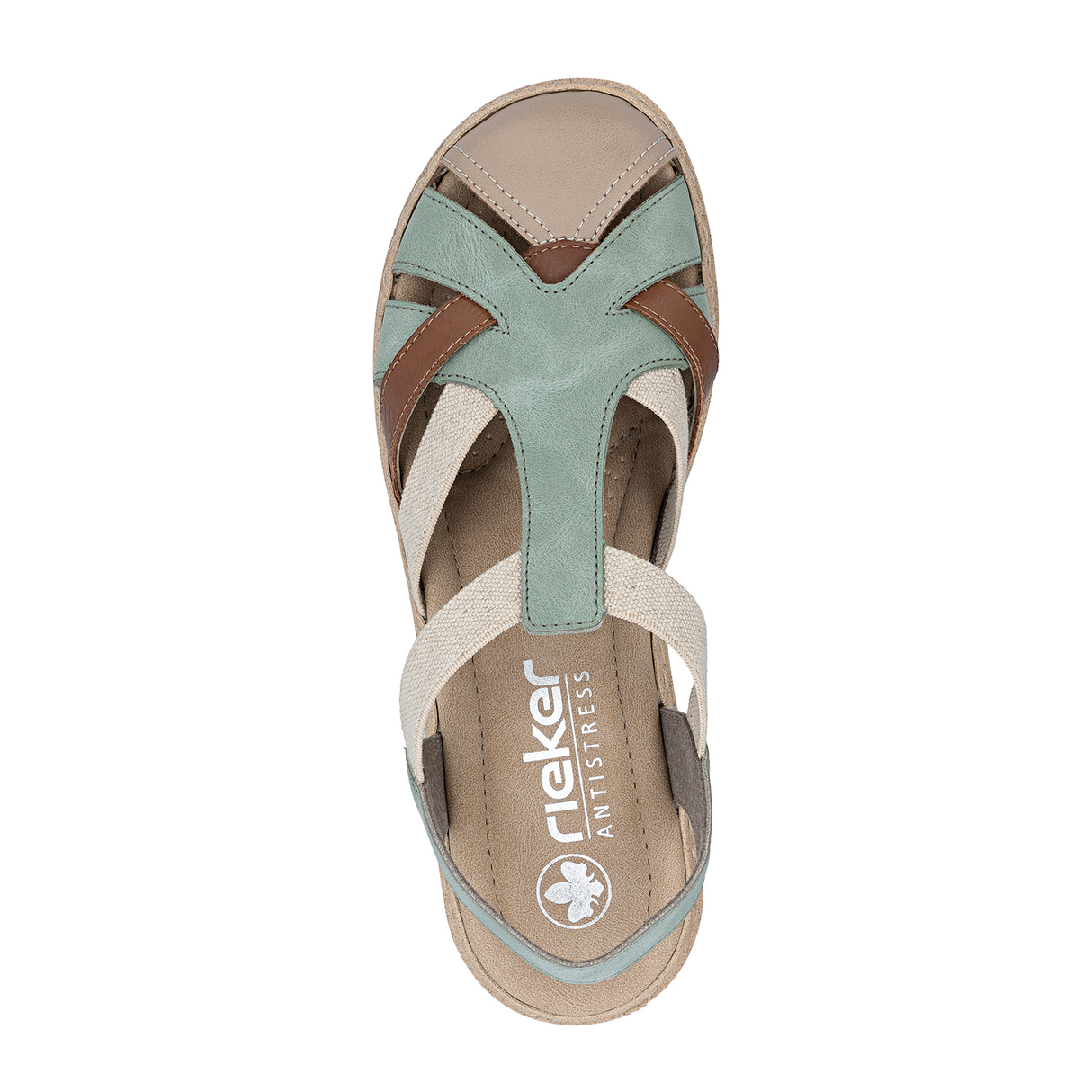 Rieker Regina 52 Backstrap Sandal (Women) - Beige/Cayenne/Mint Sandal - Backstrap - The Heel Shoe Fitters