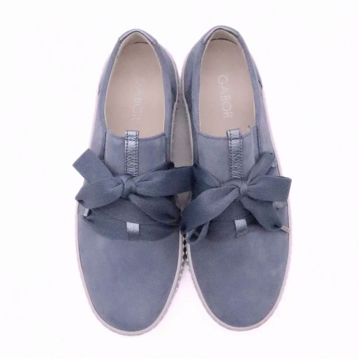 Gabor 333 Bow Sneaker (Women) - Samtchevr/Met Cervo/Nautic Athletic - Casual - Lace Up - The Heel Shoe Fitters