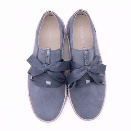 Gabor 333 Bow Sneaker (Women) - Samtchevr/Met Cervo/Nautic Athletic - Casual - Lace Up - The Heel Shoe Fitters