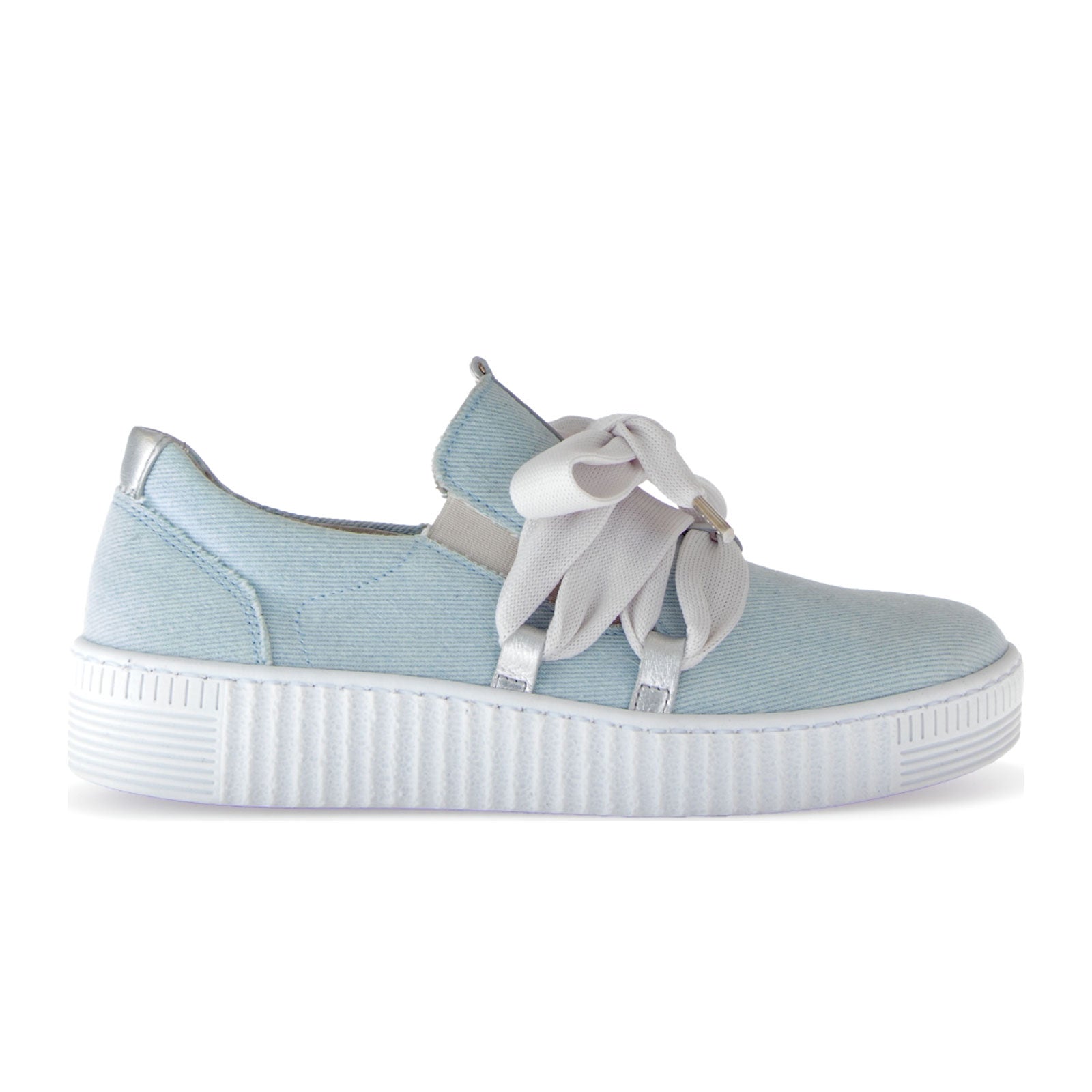 Gabor 333 Bow Sneaker (Women) - Denim/Satin Metallic/Silber – The