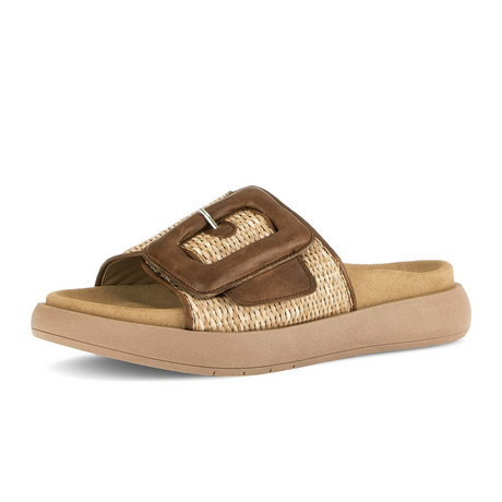 Gabor 754 Buckle Slide (Women) - Raffia Sandal - Slide - The Heel Shoe Fitters