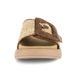 Gabor 754 Buckle Slide (Women) - Raffia Sandal - Slide - The Heel Shoe Fitters