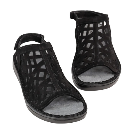 Naot Amadora Sling Sandal (Women) - Black Velvet Nubuck Sandal - Backstrap - The Heel Shoe Fitters
