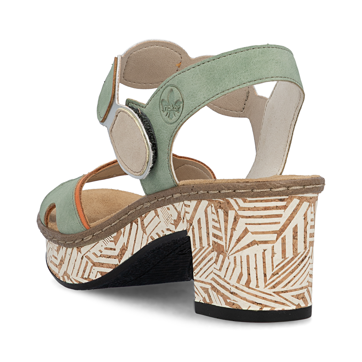 Rieker Fanni 76 Wedge Sandal (Women) - Pumpkin/Peppermint/Ginger Sandal - Heel/Wedge - The Heel Shoe Fitters
