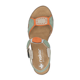 Rieker Fanni 76 Wedge Sandal (Women) - Pumpkin/Peppermint/Ginger Sandal - Heel/Wedge - The Heel Shoe Fitters
