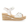 Gabor 653 Platform Wedge Sandal (Women) - White Lamn/Nappa Sandal - Heel/Wedge - The Heel Shoe Fitters