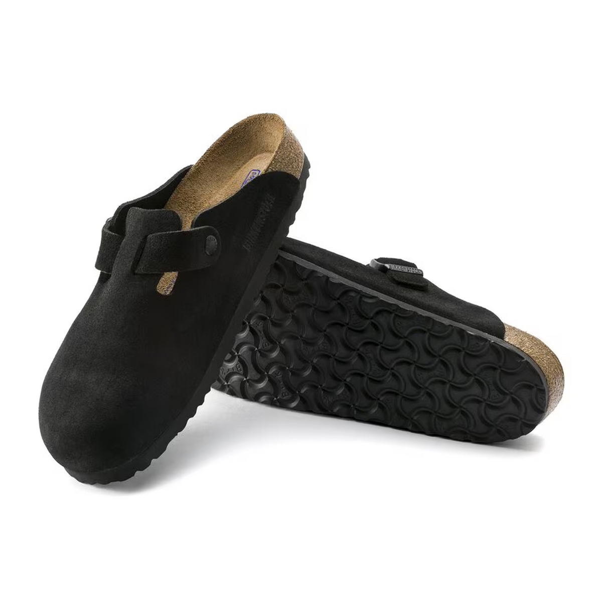 Birkenstock Boston Soft Footbed Narrow Clog (Unisex) - Black Suede