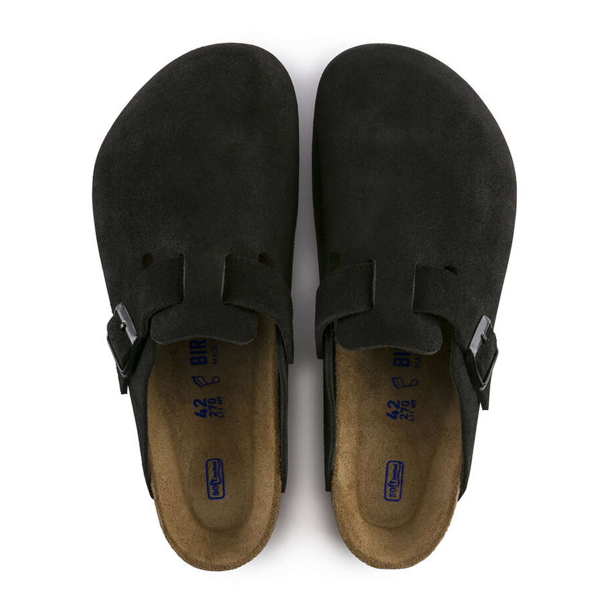 Birkenstock Boston Soft Footbed Narrow Clog (Unisex) - Black Suede Dress-Casual - Clogs & Mules - The Heel Shoe Fitters