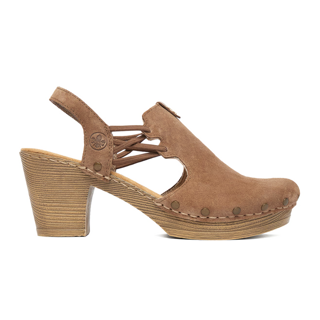 Rieker Gela 75 Heel (Women) - Wood/Amaretto Dress-Casual - Heels - The Heel Shoe Fitters