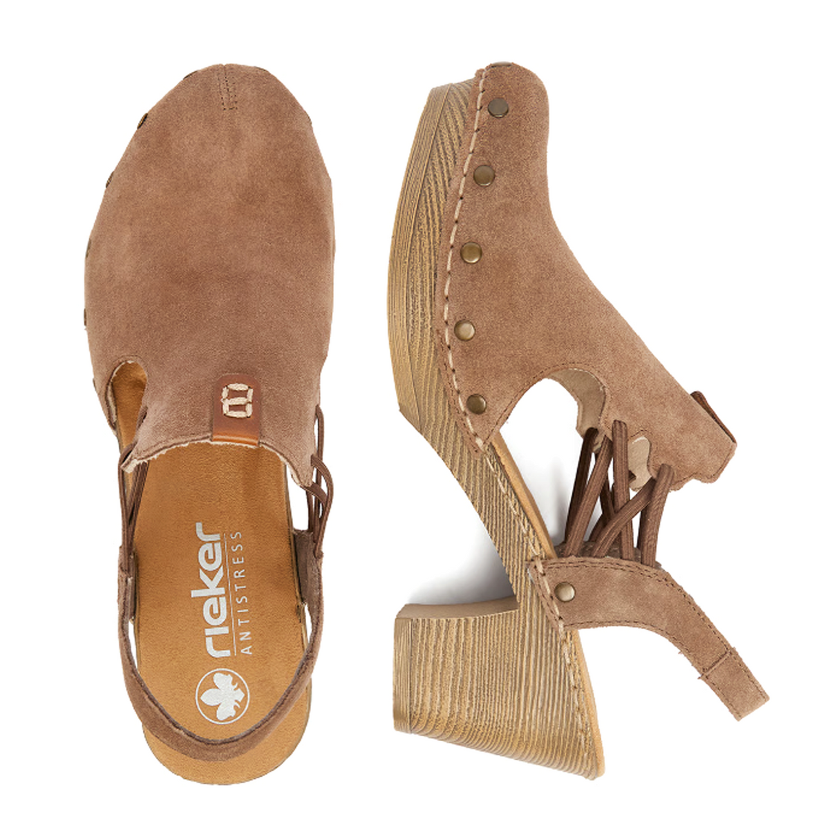 Rieker Gela 75 Heel (Women) - Wood/Amaretto Dress-Casual - Heels - The Heel Shoe Fitters