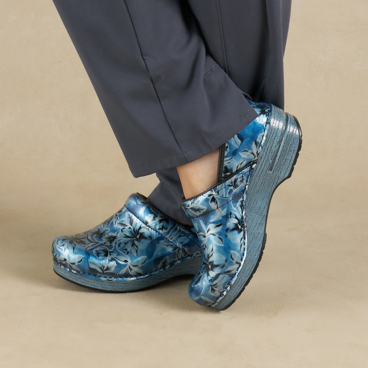 Dansko Professional Clog (Women) - Blue Vine Patent Dress-Casual - Professional - The Heel Shoe Fitters