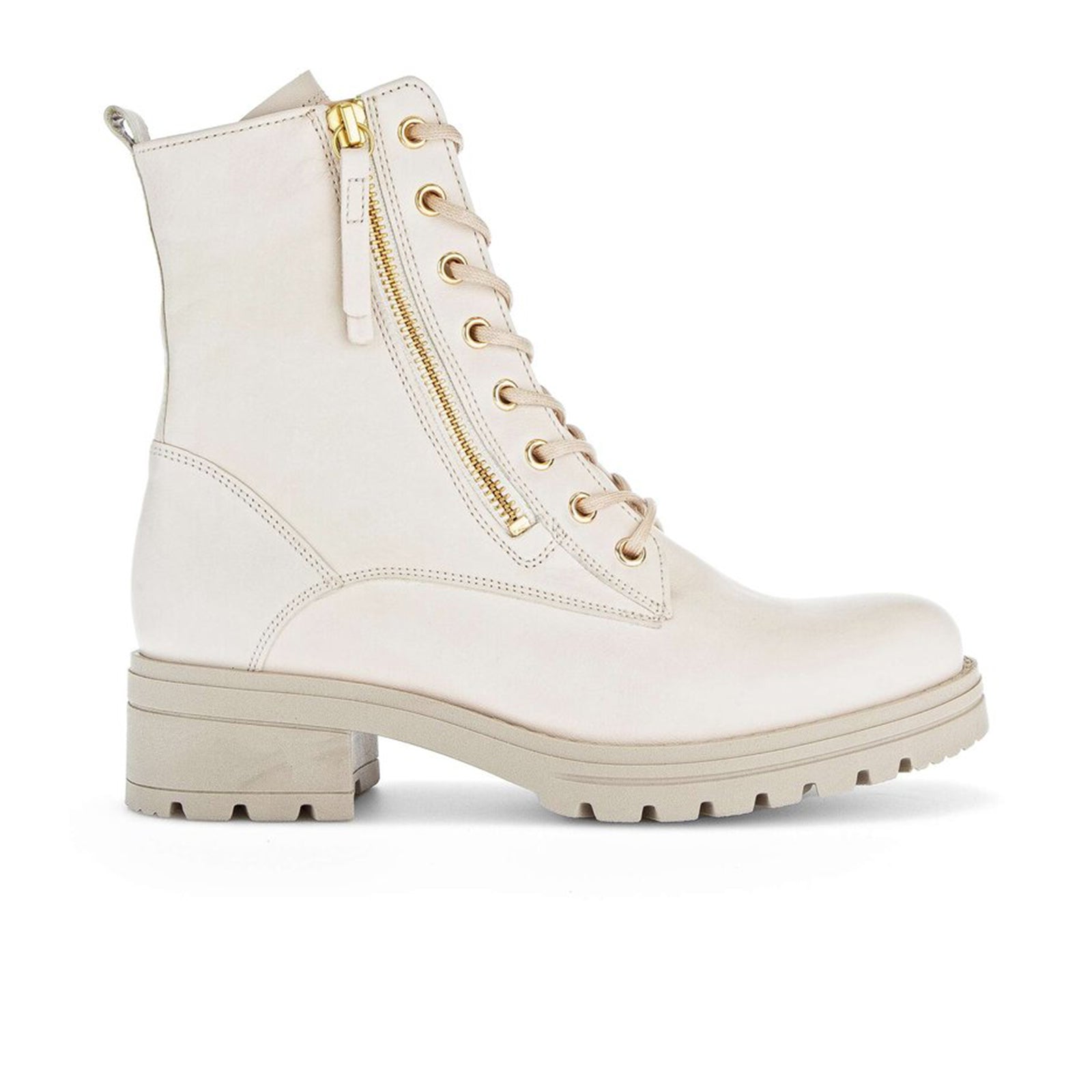 Gabor 785 Zip Combat Boot (Women) - Ivory Leather – The Heel Shoe