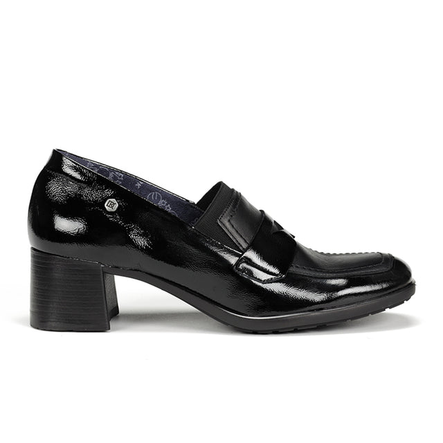 Dorking Ikia D9205 Heeled Loafer (Women) - Naplak/Sugar Negro Dress-Casual - Heels - The Heel Shoe Fitters