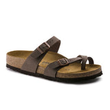 Birkenstock Mayari Birkibuc Narrow Thong Sandal (Women) - Mocha Sandals - Thong - The Heel Shoe Fitters