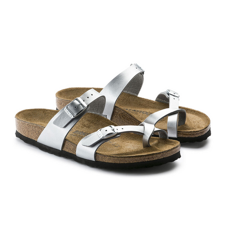 Birkenstock Mayari Sandal (Women) - Silver Birko-Flor Sandals - Thong - The Heel Shoe Fitters