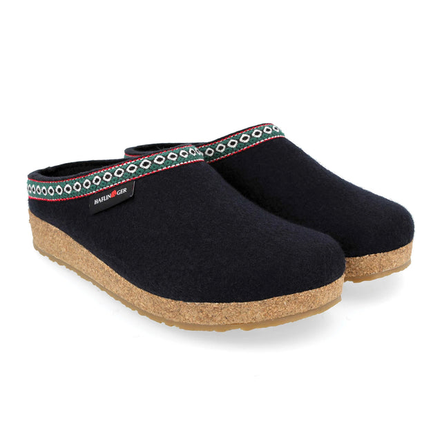 Haflinger GZ Clog (Unisex) - Navy Dress-Casual - Clogs & Mules - The Heel Shoe Fitters