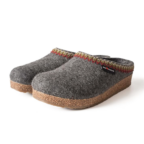 Haflinger Zig Zag Clog (Unisex) - Grey Dress-Casual - Clogs & Mules - The Heel Shoe Fitters