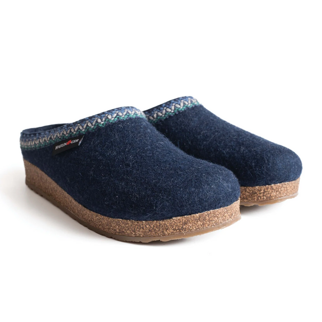 Haflinger Zig Zag Clog (Unisex) - Captain's Blue Dress-Casual - Clogs & Mules - The Heel Shoe Fitters