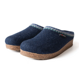 Haflinger Zig Zag Clog (Unisex) - Captain's Blue Dress-Casual - Clogs & Mules - The Heel Shoe Fitters