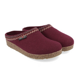 Haflinger Zig Zag Clog (Women) - Bordo Dress-Casual - Clogs & Mules - The Heel Shoe Fitters