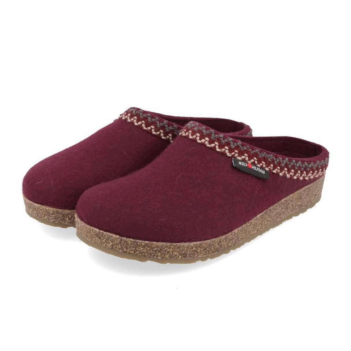 Haflinger Zig Zag Clog (Women) - Bordo Dress-Casual - Clogs & Mules - The Heel Shoe Fitters