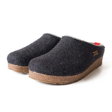 Haflinger Kris Clog (Unisex) - Charcoal Dress-Casual - Clogs & Mules - The Heel Shoe Fitters