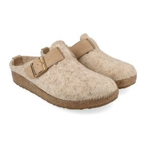 Haflinger Buckle Clog (Women) - Natural Dress-Casual - Clogs & Mules - The Heel Shoe Fitters
