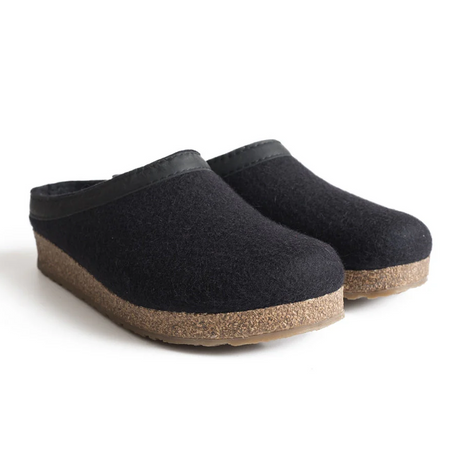 Haflinger GZL Clog (Unisex) - Black Dress-Casual - Clogs & Mules - The Heel Shoe Fitters