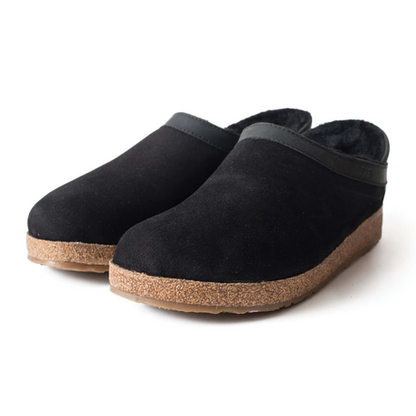 Haflinger Siberia Clog (Unisex) - Black Dress-Casual - Slippers - The Heel Shoe Fitters