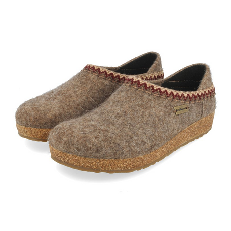 Haflinger GZH Zig Zag Clog (Unisex) - Beige Dress-Casual - Clogs & Mules - The Heel Shoe Fitters