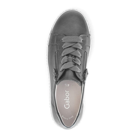 Gabor 53334-69 Double Zip Sneaker (Women) - Anthracite Athletic - Casual - Lace Up - The Heel Shoe Fitters