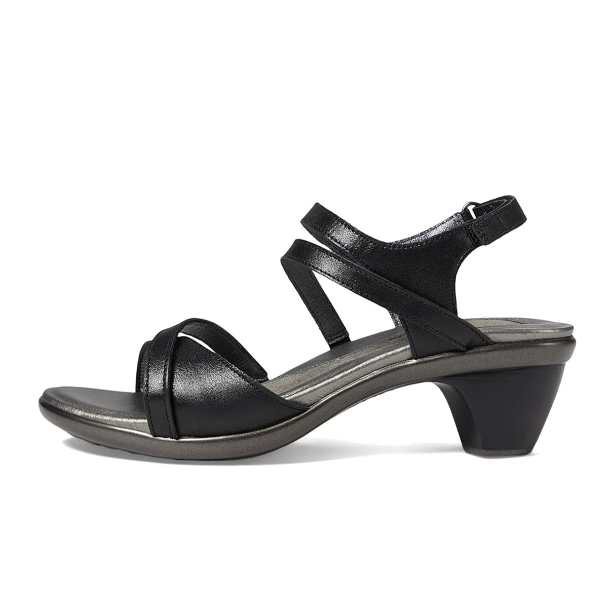 Naot Limit Heeled Sandal (Women) - Black Shiny Leather Sandals - Heel/Wedge - The Heel Shoe Fitters