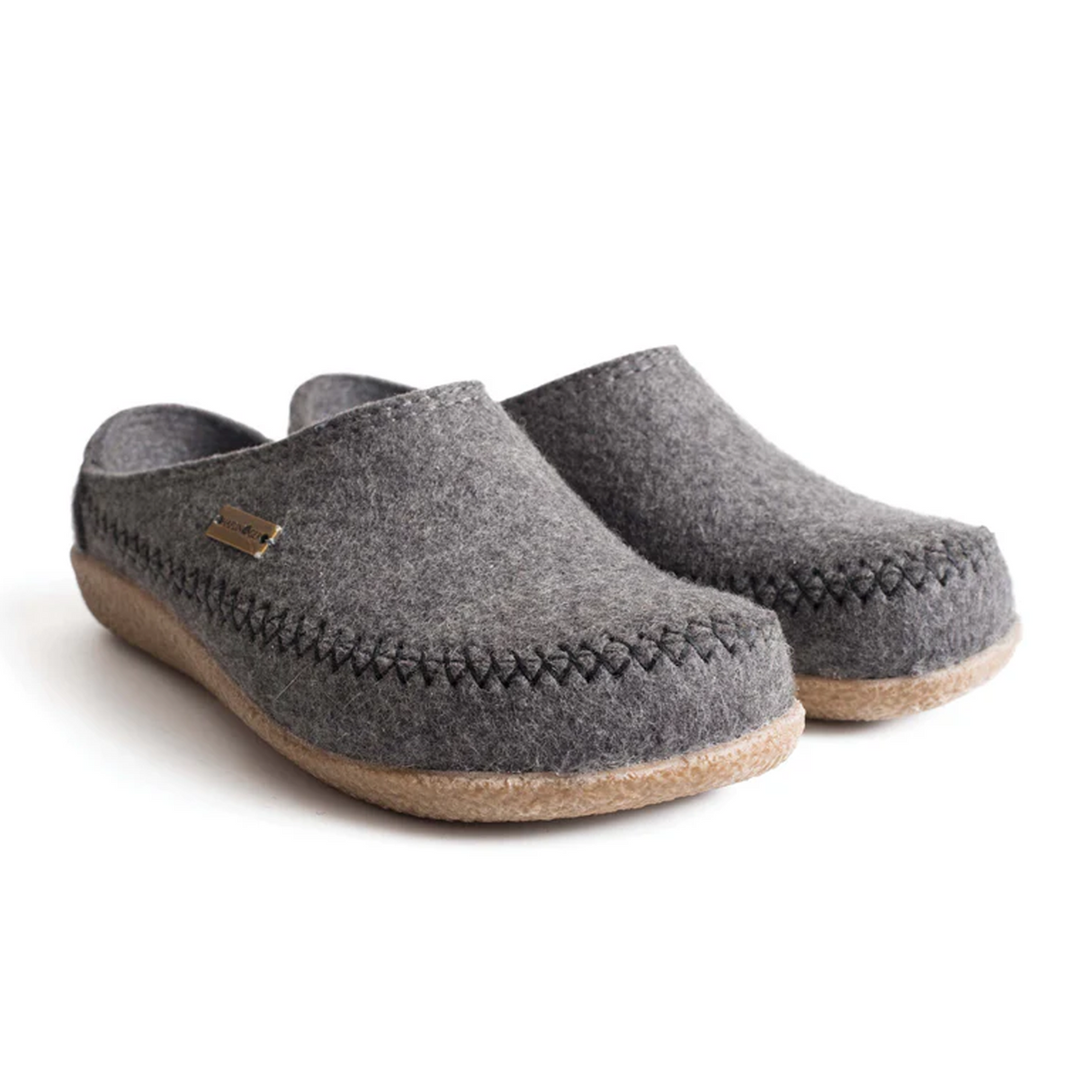 Haflinger Fletcher Slipper (Unisex) - Grey Dress-Casual - Clogs & Mules - The Heel Shoe Fitters